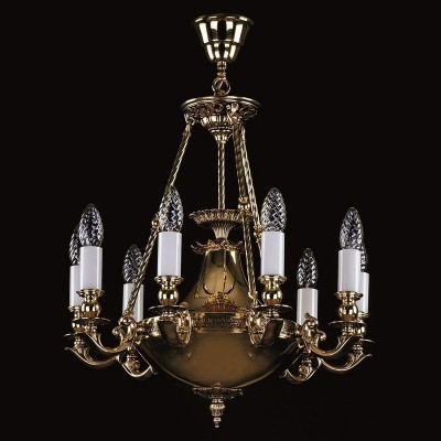 Lustra LUX din alama, Candelabru 9 brate DAFNE