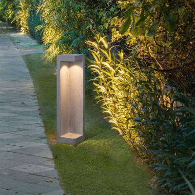 Stalp LED modern de exterior IP65 GRANTE gri ciment, H-53cm