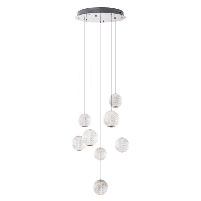 Lustra cu 8 pendule LED design modern NOBILE