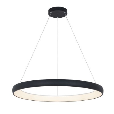 Lustra LED design modern circular Ring 80cm, Sandy Black