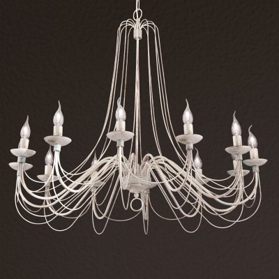 Candelabru design rustic cu 12 brate Vela, ivory