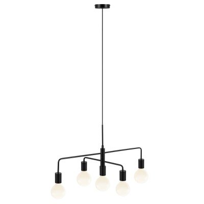 Lustra cu 5 surse de iluminat design modern Gloom negru