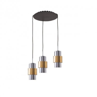 Lustra cu 3 pendule design modern Vaia crom, auriu