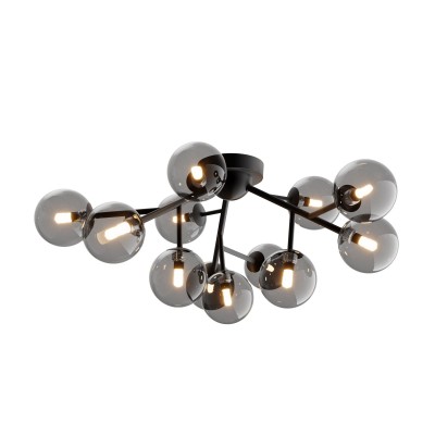 Lustra moderna design deosebit cu 12 de surse de lumina Dallas negru