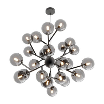 Lustra moderna design deosebit cu 24 de surse de lumina Dallas negru