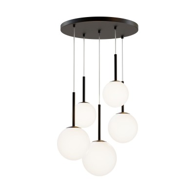 Lustra cu 5 pendule design modern Basic form negru