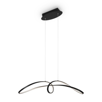 Lustra LED suspendata, design modern Curve negru