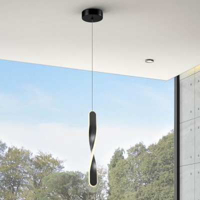 Lustra/Pendul LED design modern Twist negru