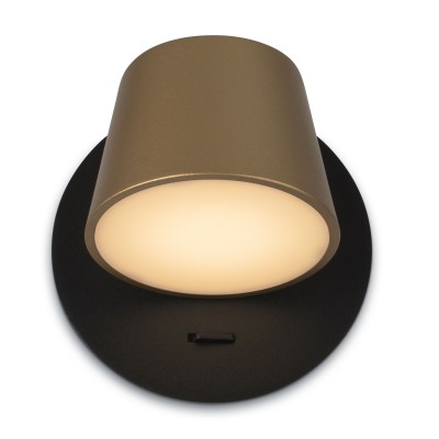 Aplica LED de perete design modern Pixel negru, alama