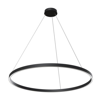 Lustra LED suspendata design modern Rim negru 100cm, 3000K