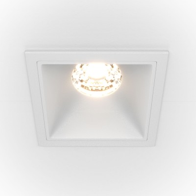 Spot LED incastrabil design tehnic Alpha alb, 6,5x6,5cm, 3000K