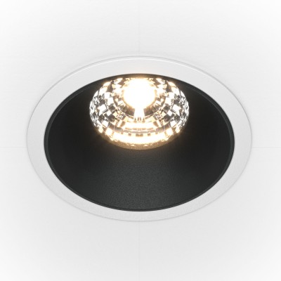 Spot LED incastrabil dimabil design tehnic Alpha alb, negru, 8,5cm, 3000K