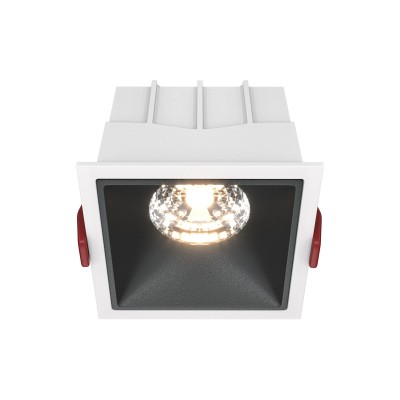 Spot LED incastrabil dimabil design tehnic Alpha alb, negru, 8,5x8,5cm, 4000K