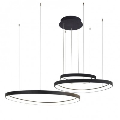 Lustra LED XXL design circular AMANDA 45+65+85 3000K BK