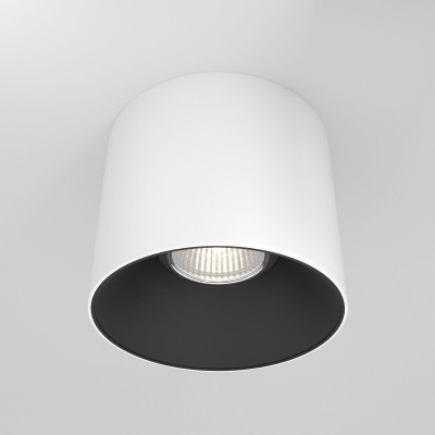 Spot LED aplicat, plafoniera design tehnic Alfa alb, negru 10cm