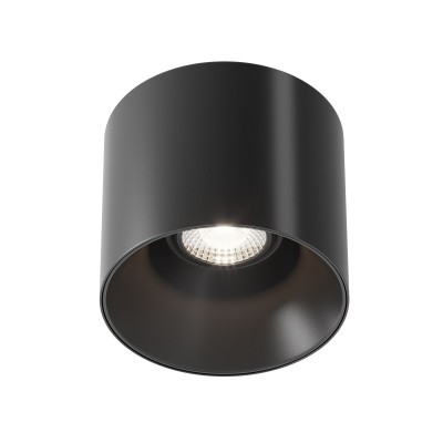 Spot LED aplicat, plafoniera dimabila design tehnic Alfa negru 10cm, 4000K