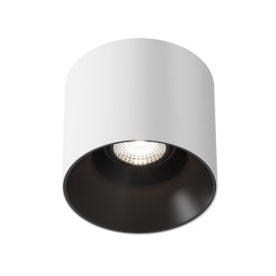 Spot LED aplicat, plafoniera dimabila design tehnic Alfa alb, negru 10cm, 4000K