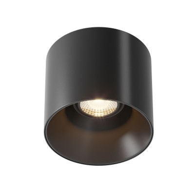 Spot LED aplicat, plafoniera dimabila design tehnic Alfa negru 12,5cm, 3000K