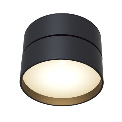 Spot LED aplicat design modern Onda 4000K negru 12cm