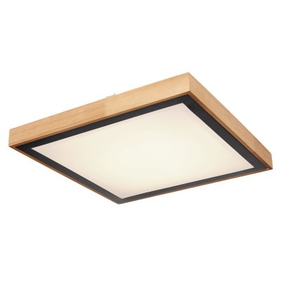 Plafoniera LED cu aspect lemn design modern Bruno maro 39x39cm 24W