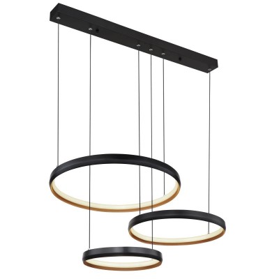 Lustra LED suspendata cu telecomanda design modern Halli negru, auriu