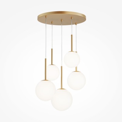 Lustra cu 5 pendule design modern Basic form auriu