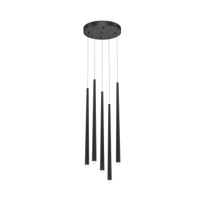 Lustra LED cu 5 pendule design modern Cascade negru