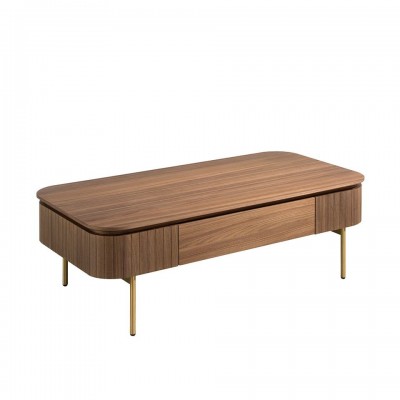 Masuta de cafea moderna design LUX Wood and Gold