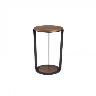 Masuta laterala moderna design LUX Wood and Black, 38cm