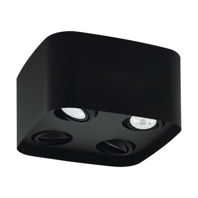 Plafoniera cu 4 spoturi directionabile, inteligenta, design modern Caminales-z negru
