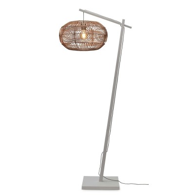 Lampadar eco din bambus cu ratan Madeira white/48cm, nat