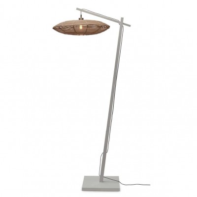 Lampadar eco din bambus cu ratan Tanami L white/disc, nat