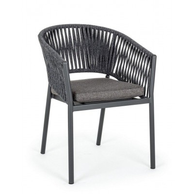 Set de 4 scaune exterior design modern Florencia negru