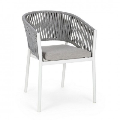 Set de 4 scaune exterior design modern Florencia alb