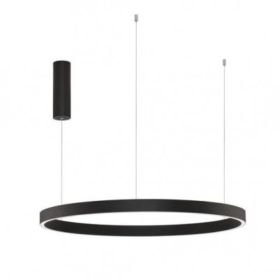 Lustra LED design circular cu iluminat sus si jos ELOWEN negru, diametru 80cm