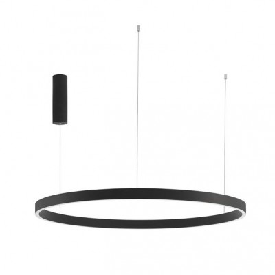 Lustra LED design circular cu iluminat sus si jos ELOWEN negru, diametru 98cm