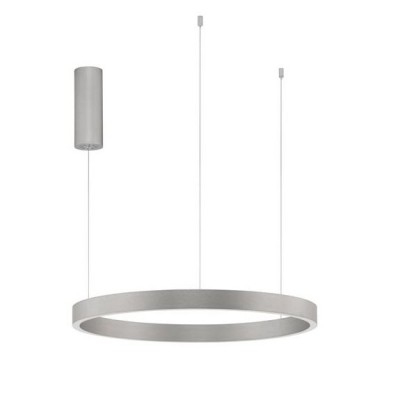 Lustra LED design circular cu iluminat sus si jos ELOWEN argintiu, diametru 60cm