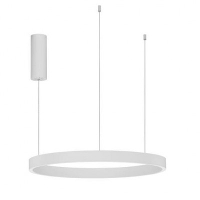 Lustra LED design circular cu iluminat sus si jos ELOWEN alb, diametru 60cm