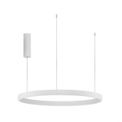 Lustra LED design circular cu iluminat sus si jos ELOWEN alb, diametru 80cm