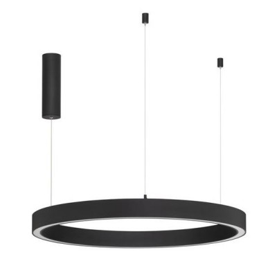 Lustra LED design circular ELOWEN negru, diametru 80cm