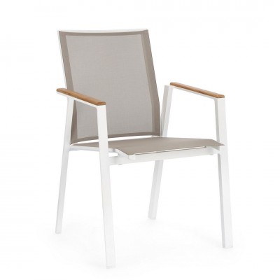 Set de 4 scaune exterior design modern Cameron alb
