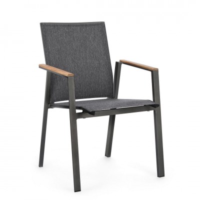 Set de 4 scaune exterior design modern Cameron gri carbune