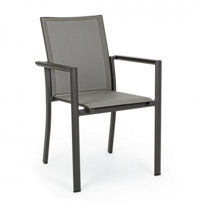 Set de 4 scaune exterior design modern Konnor gri carbune