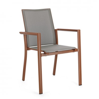 Set de 4 scaune exterior design modern Konnor terracotta