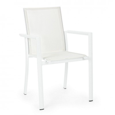 Set de 4 scaune exterior design modern Konnor alb