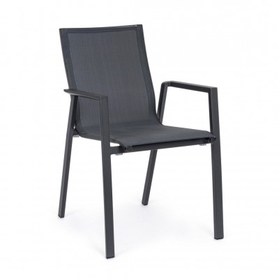 Set de 4 scaune exterior design modern Krion gri carbune
