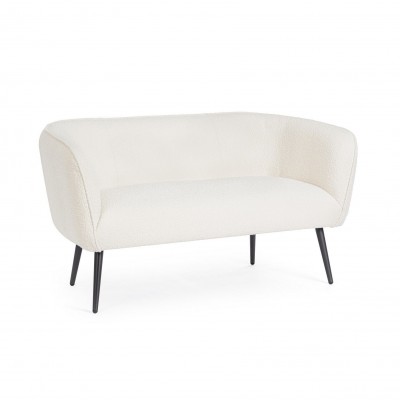 Canapea fixa cu 2 locuri design modern Avril alb