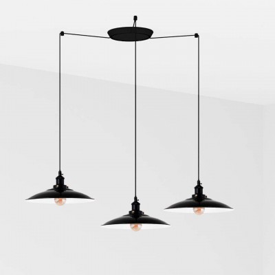 Lustra cu 3 Pendule design industrial LANG negru