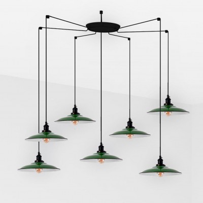 Lustra cu 7 Pendule design industrial LANG verde