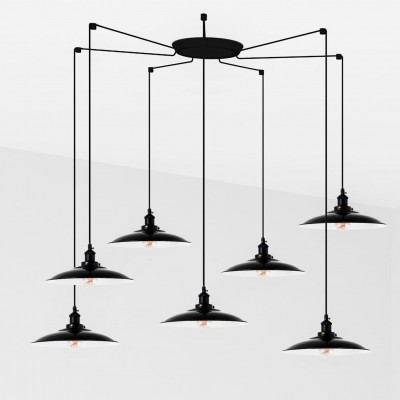 Lustra cu 7 Pendule design industrial LANG negru